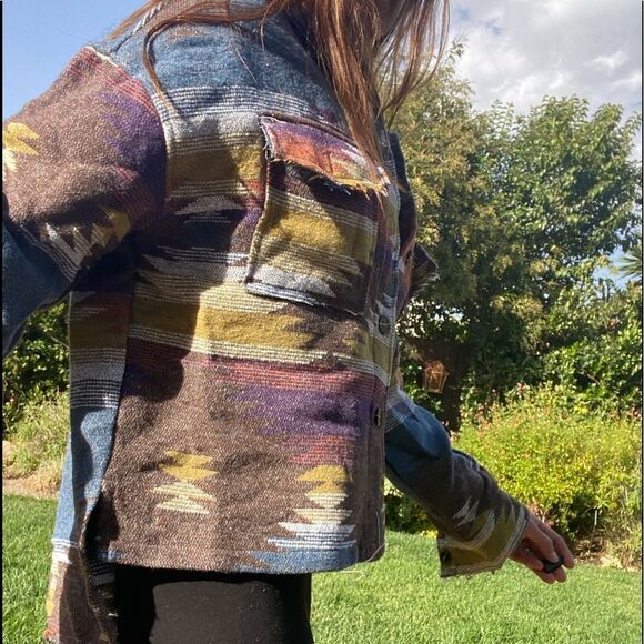 New Distressed Aztec Shacket - Picture 2 of 9